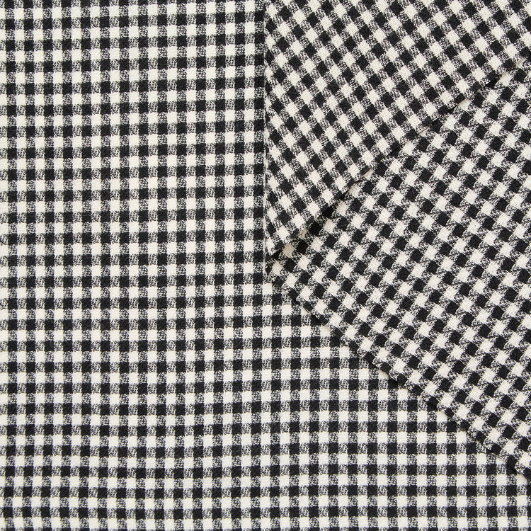 Gingham Wool Crepe