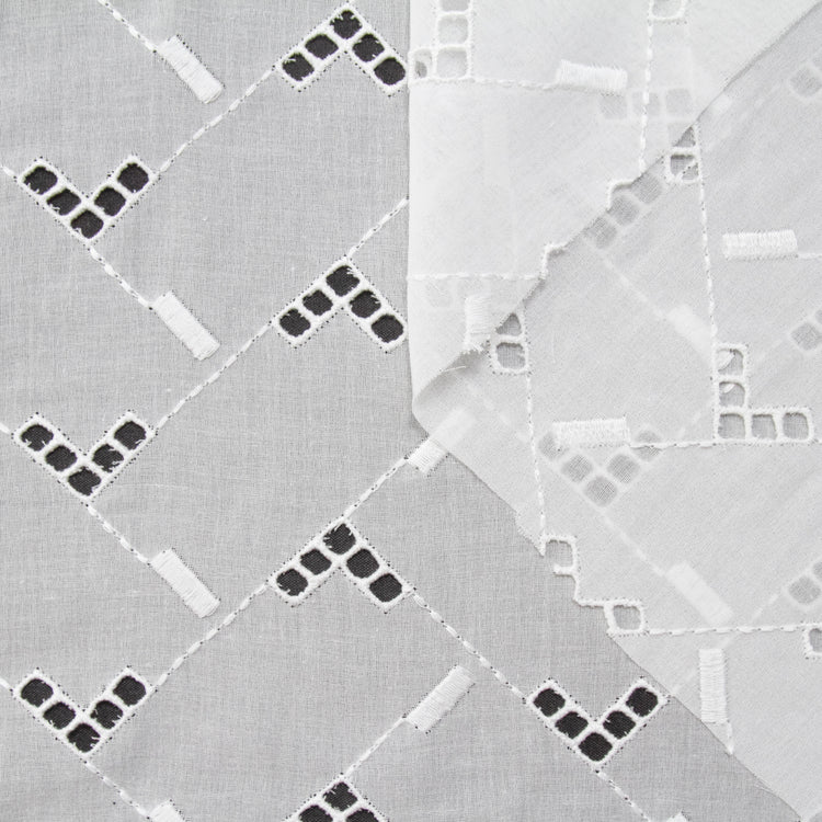 Geometric Broderie Anglaise On Cotton Voile