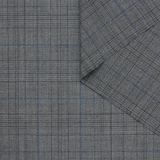 Stretch Prince Of Wales Wool Suiting RWS