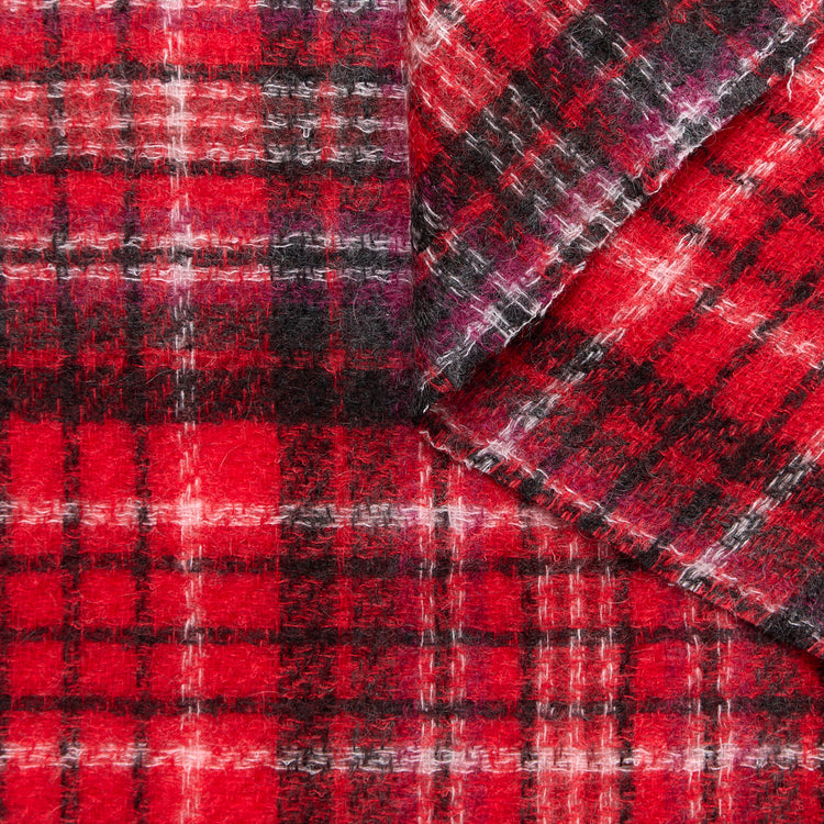 Fluffy Mohair Tartan
