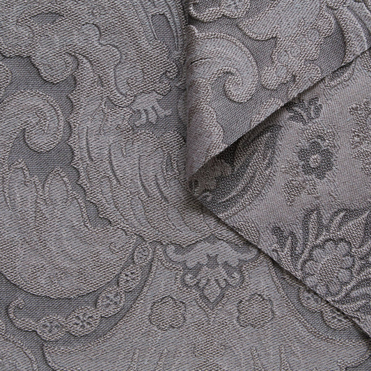 Wool & Silk Blend Damask Jacquard