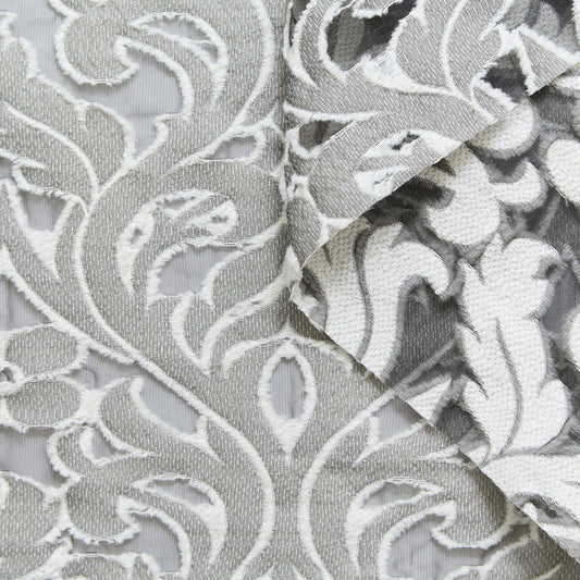 Fil coupé Damask Wool Blend Jacquard Organza