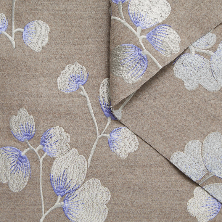 Fire Retardant Embroidered Flowers Drap