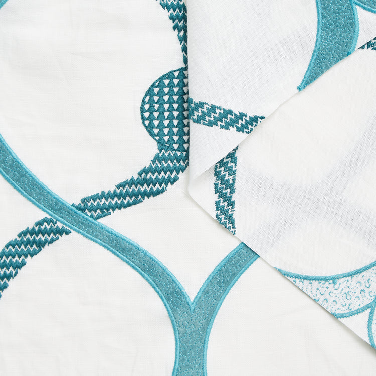 Water Repellent Velvet Arabesque on Linen