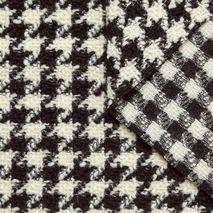 Chunky Houndstooth Wool Tweed