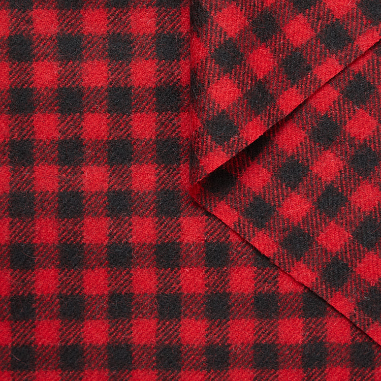 Checked Virgin Wool & Mohair Drap