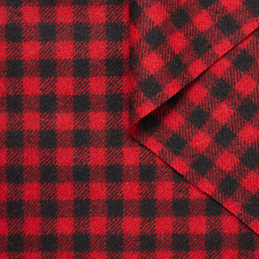 Checked Virgin Wool & Mohair Drap