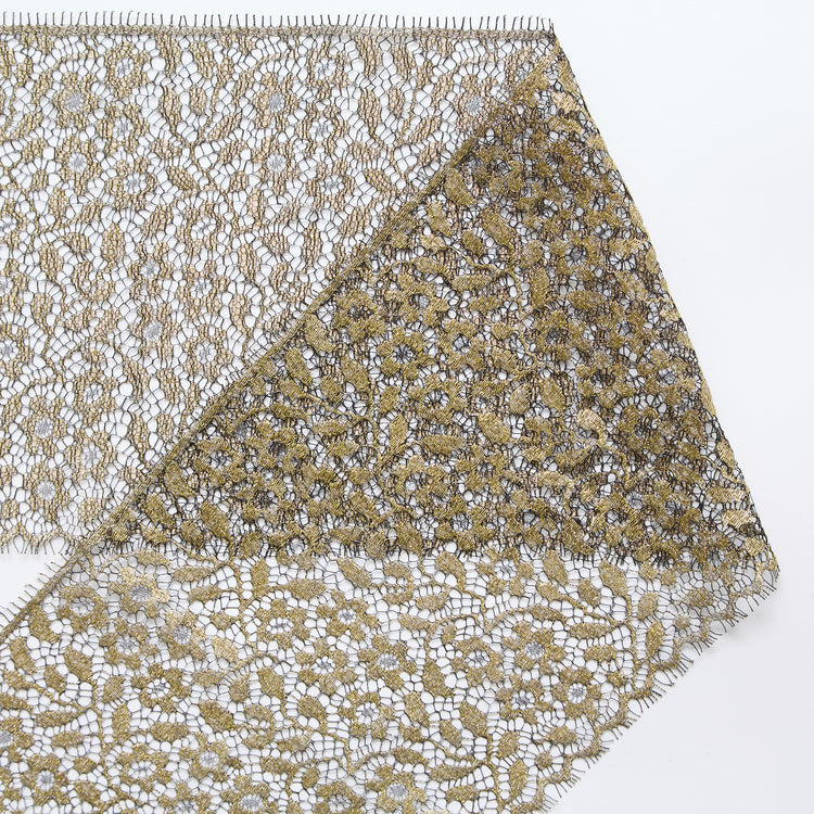 Gold Chantilly Floral Galloon 17cm