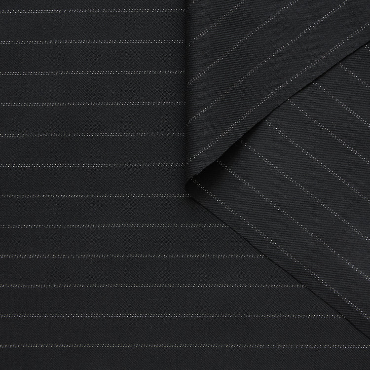 Metallic Chalk Stripe Wool Suiting