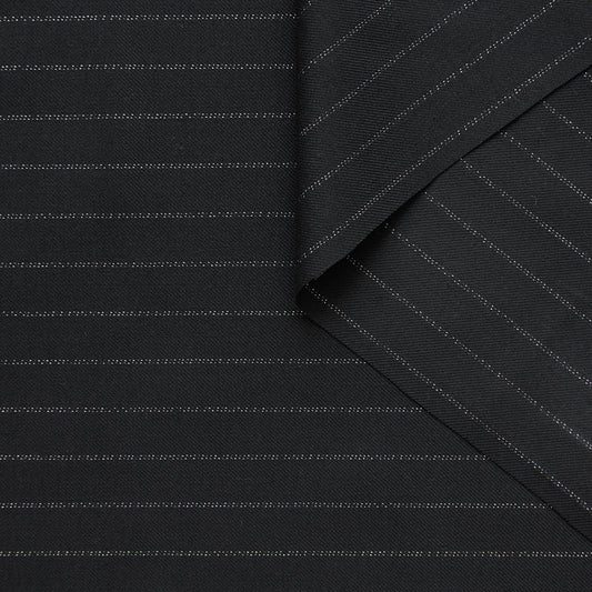 Metallic Chalk Stripe Wool Suiting