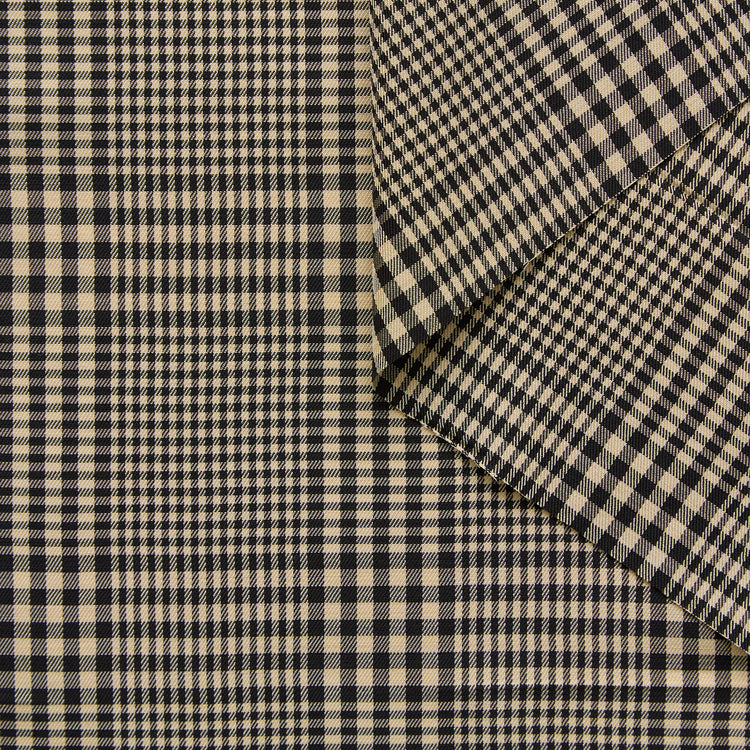 Plaid Check Viscose & Wool Suiting