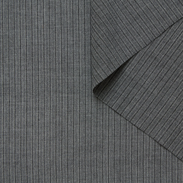 Melange Striped Virgin Wool Etamine