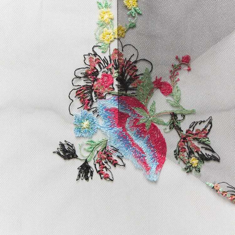 Floral Embroidered Tulle Sequins